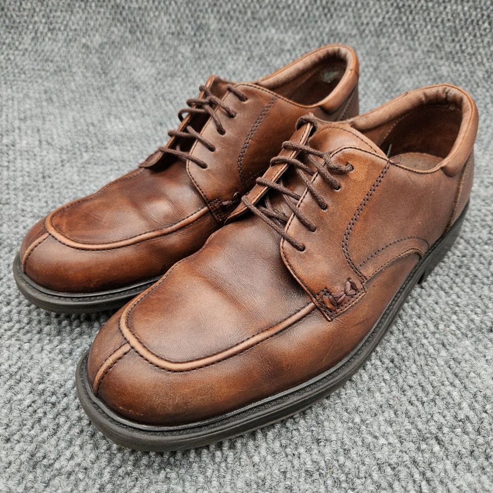 Bostonian Mens 11.5 Brown Leather Oxford Derby Dress Shoes Lace Up Moc Split Toe